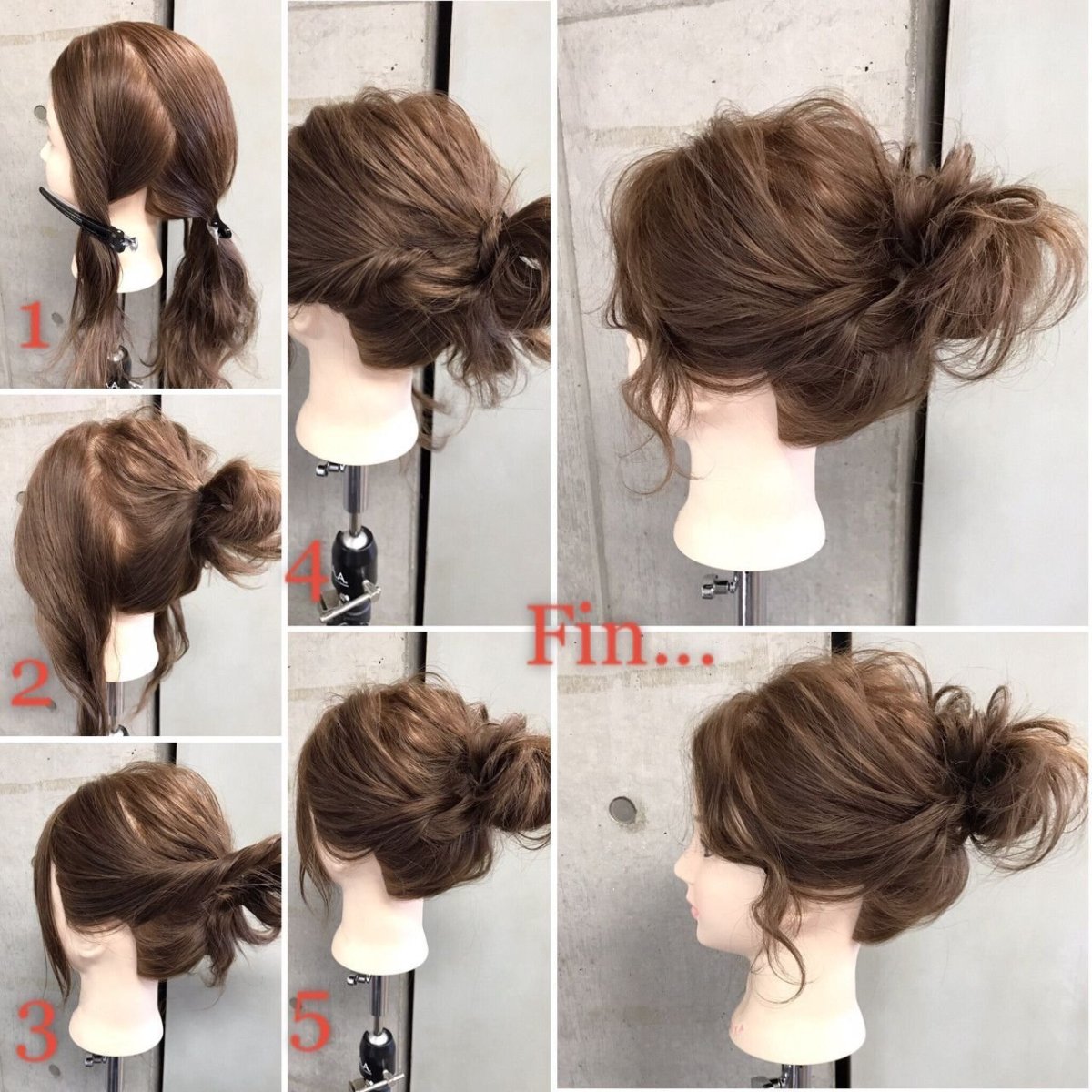 Прическа пучок на короткие волосы пошагово