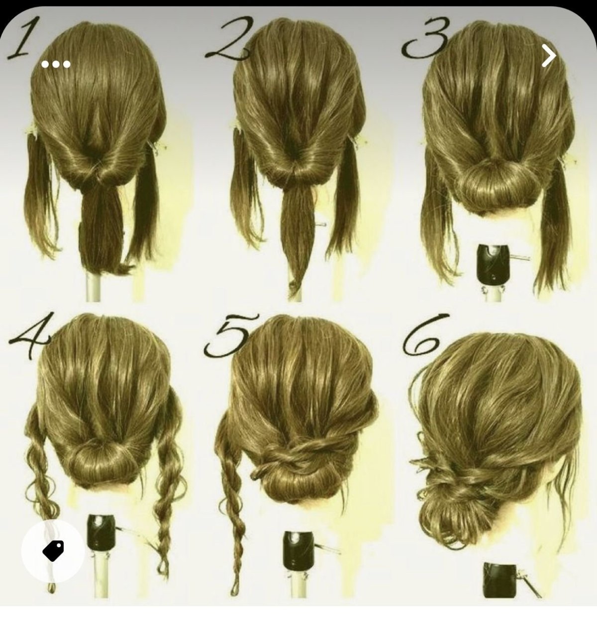 Низкий пучок на средние волосы пошагово