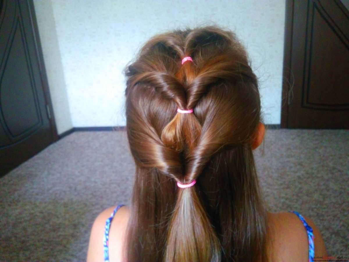 Прическа хвостики с резинками