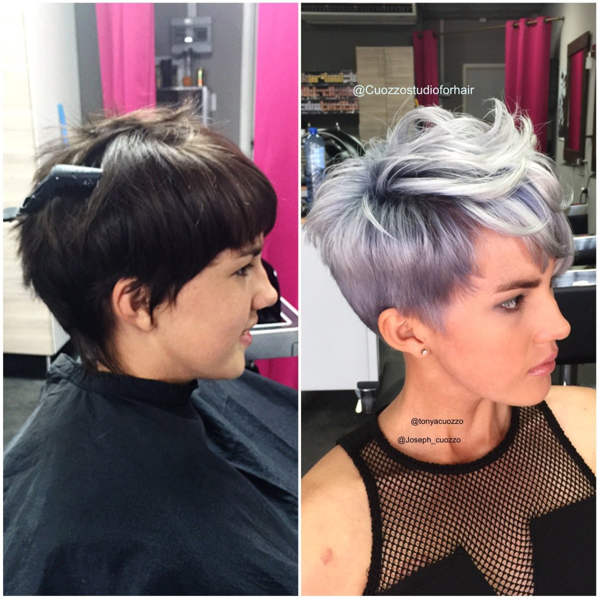 Окрашивание стрижки Пикси на темные волосы