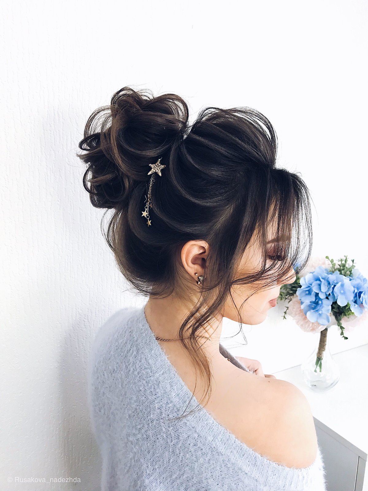 Свадебные причёски на длинные волосы собранные в пучок