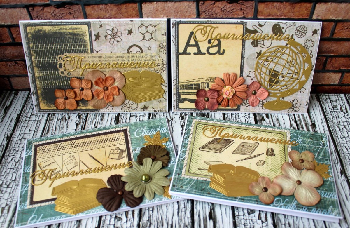 Приглашение на последний звонок Скрапбукинг