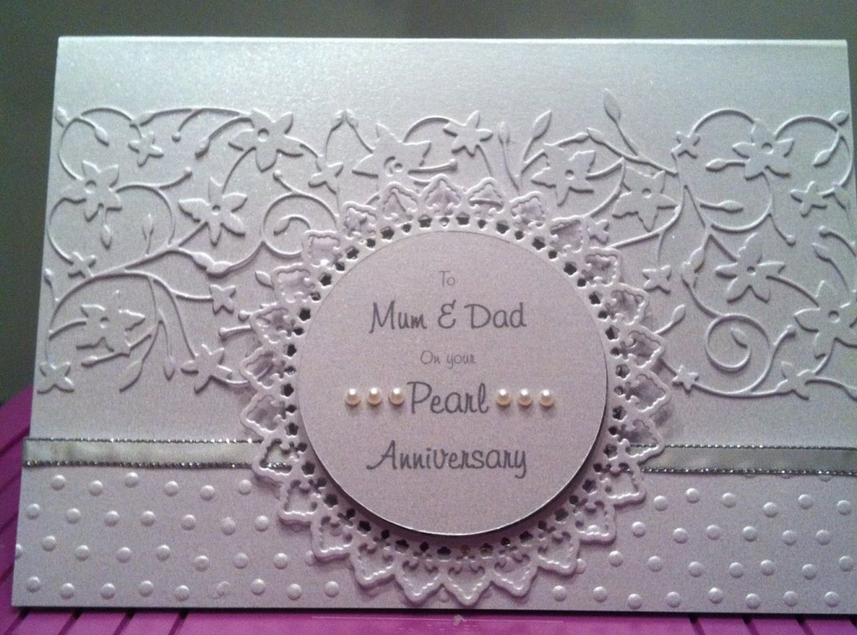 Пригласительная открытка на жемчужную свадьбу