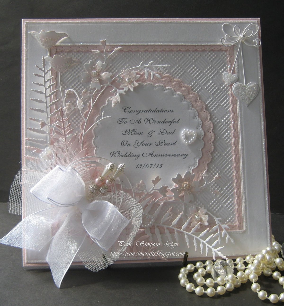 Пригласительная открытка на жемчужную свадьбу