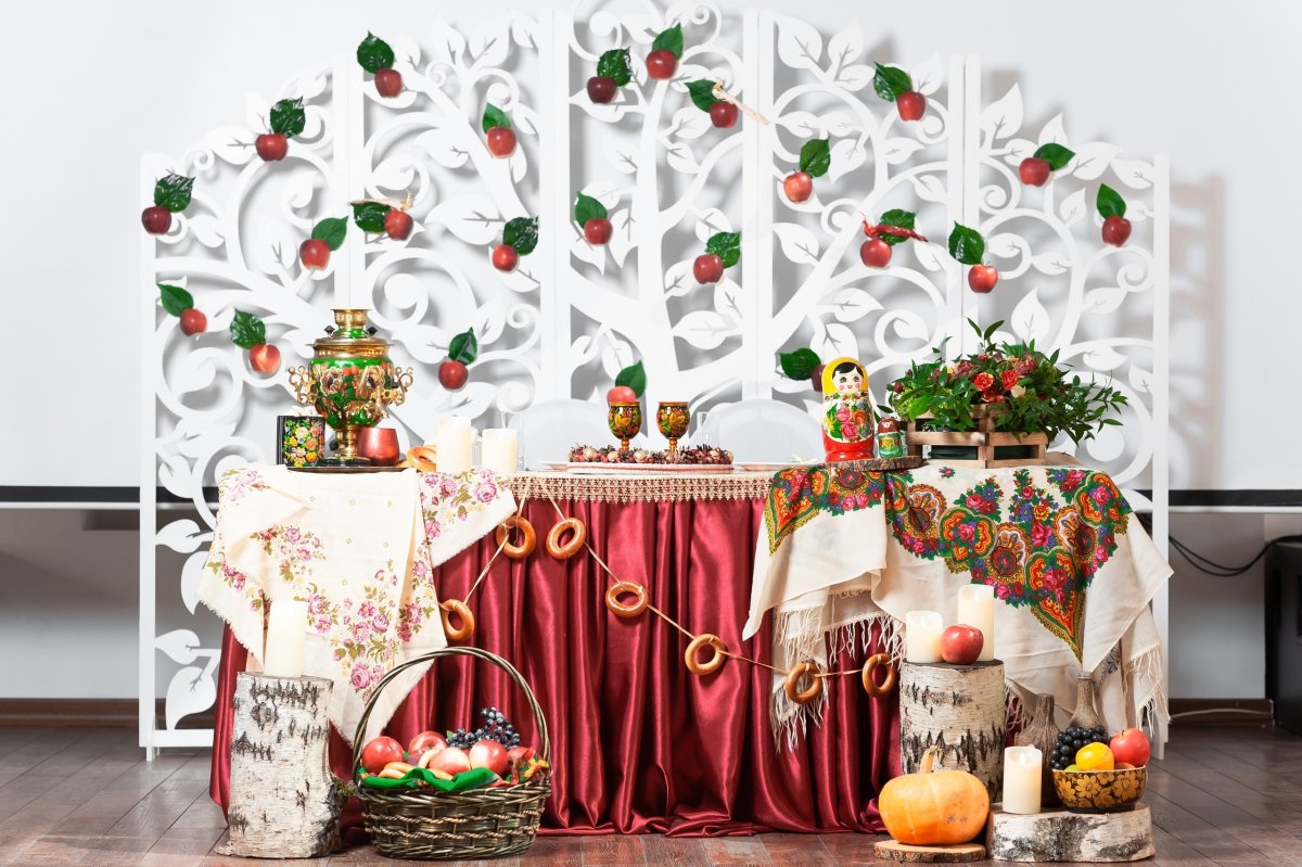 Украшение свадьбы в русском стиле