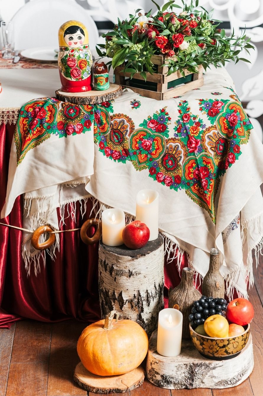 Украшение стола в русском народном стиле