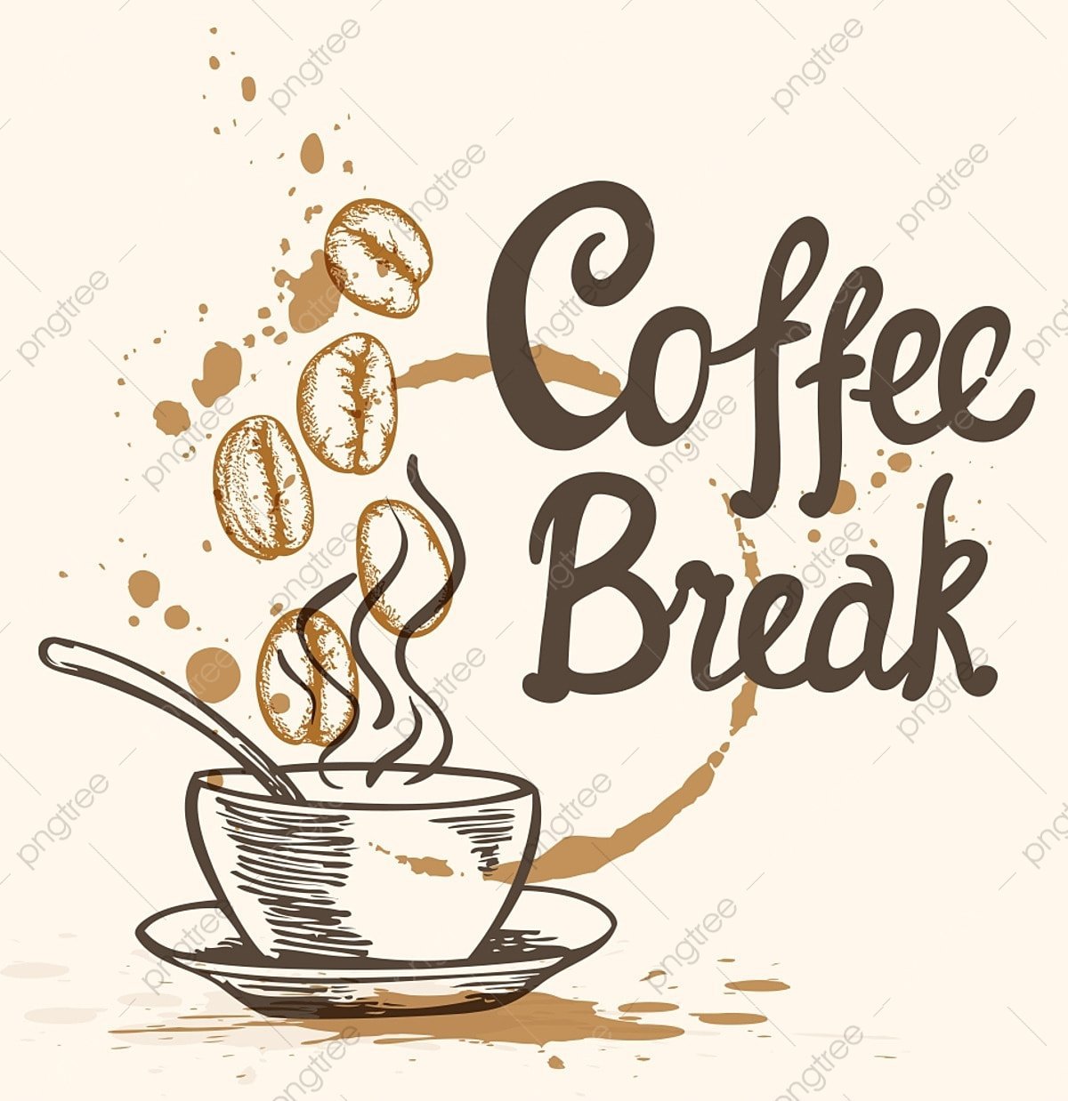 Зерна кофе леттеринг