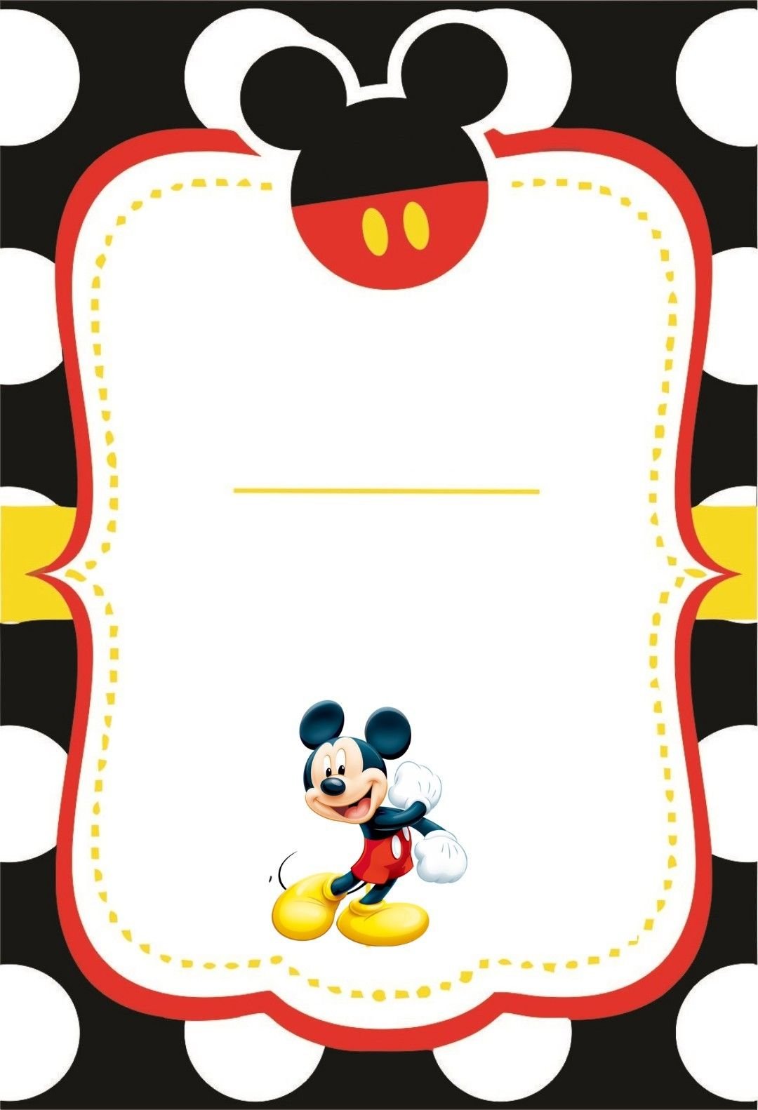Приглашение на день рождения в стиле Микки Мауса