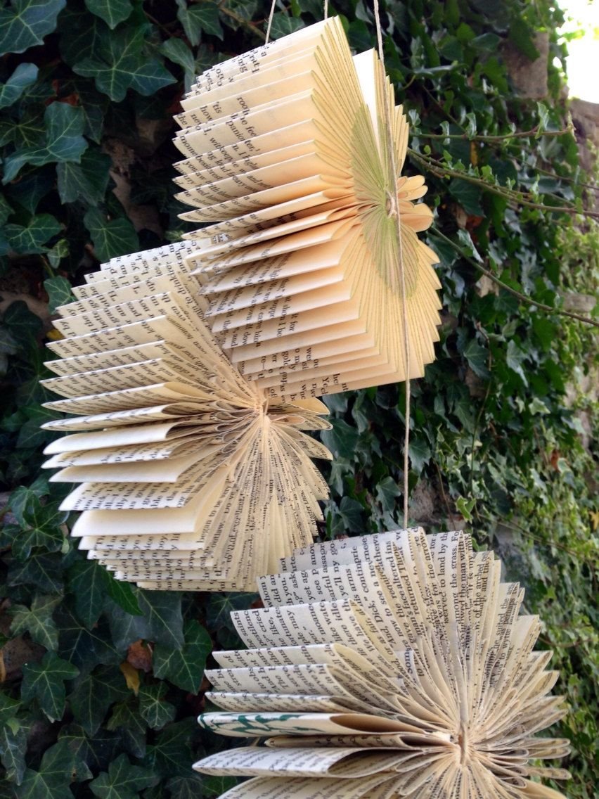 Украшения из книжных листов