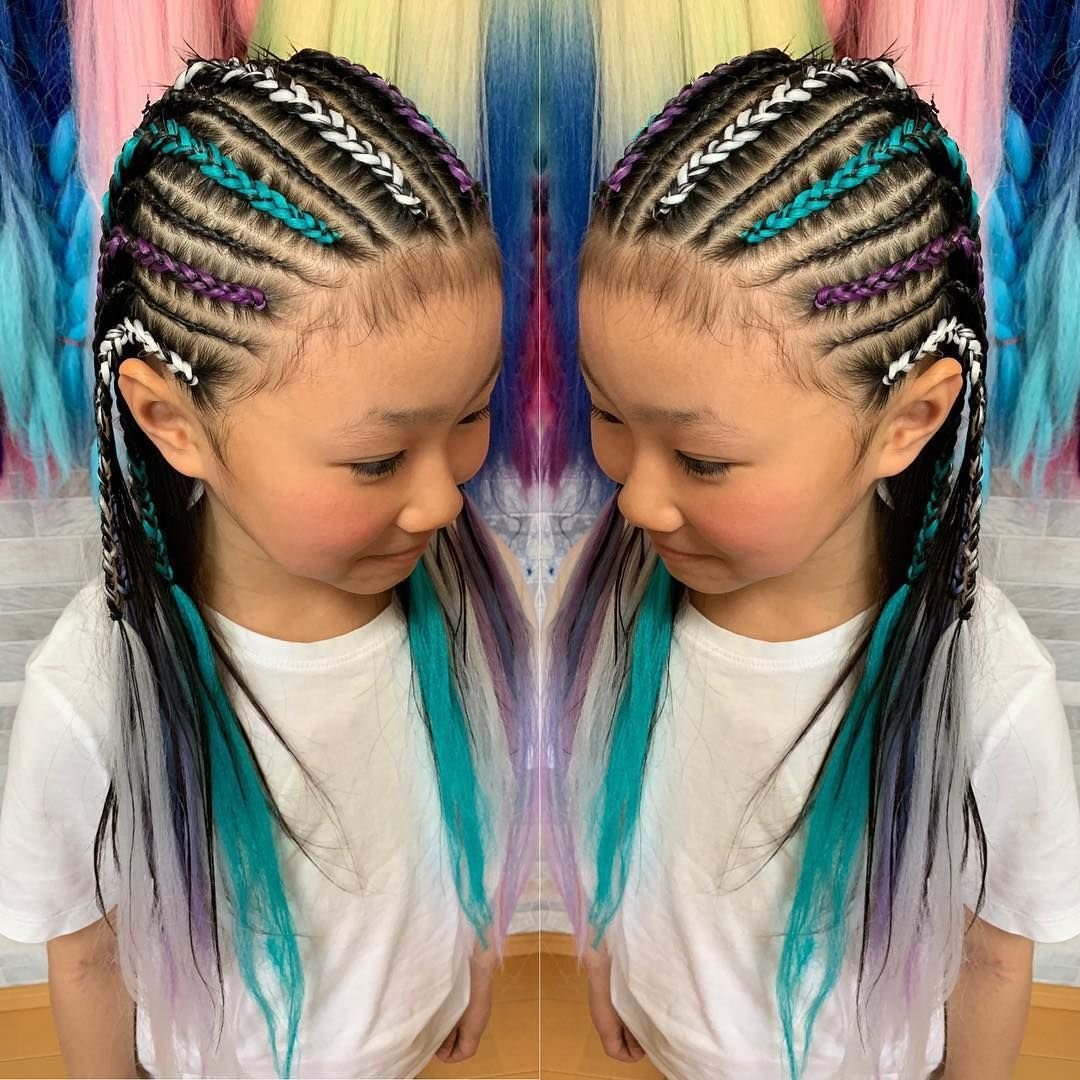 Цветные косички для девочек