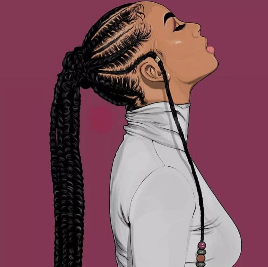 Девушки с афрокосами арты