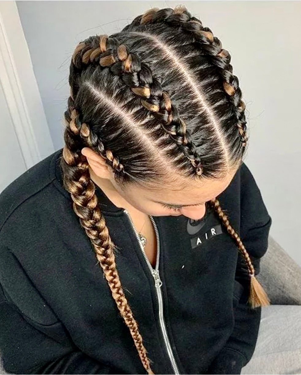 Брейды 4 косы с канекалоном