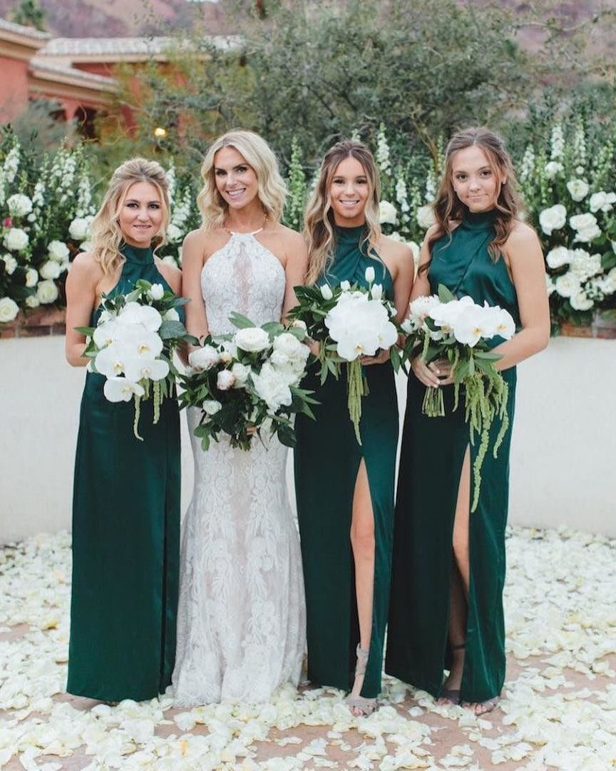 Зеленые платья подружек невесты
