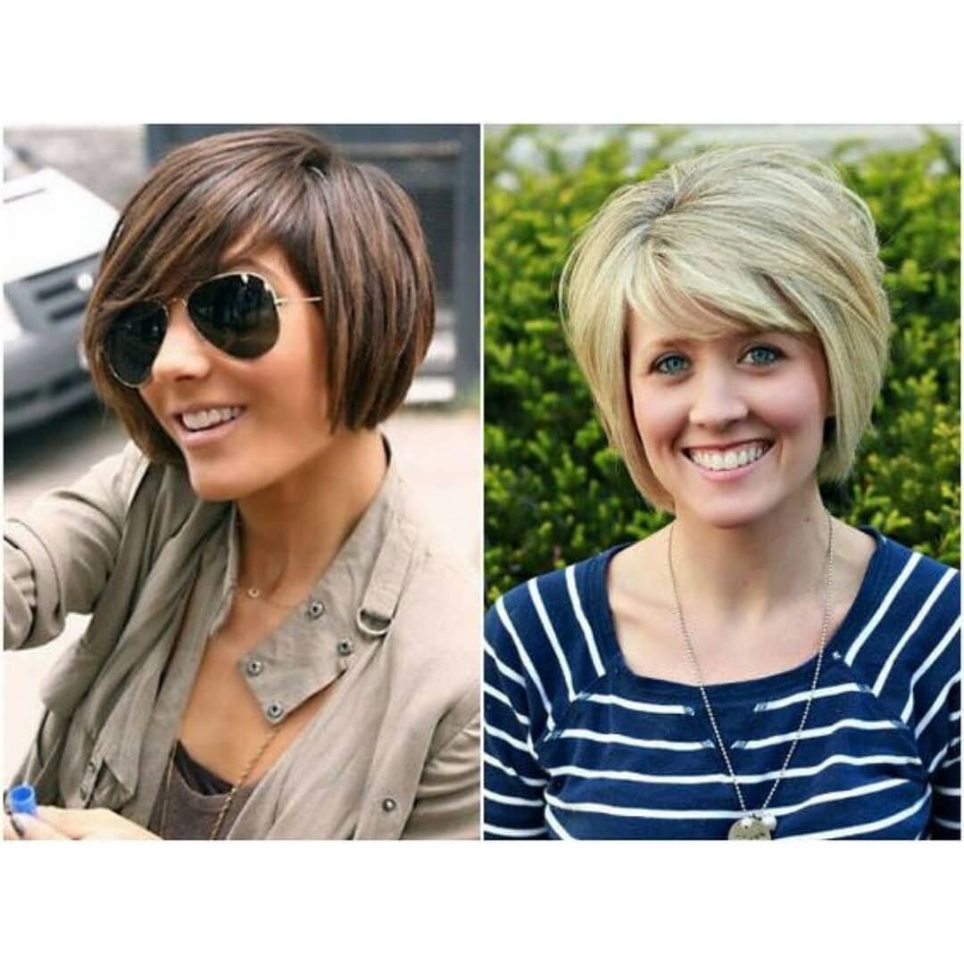 Стрижка градуированный Боб с косой челкой