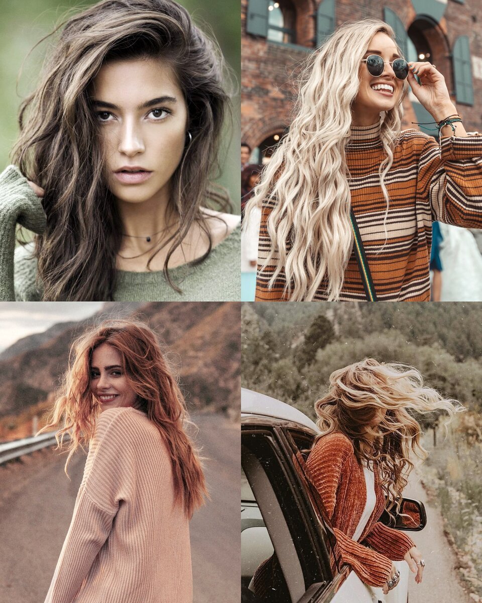 Пляжные волны на длинные волосы