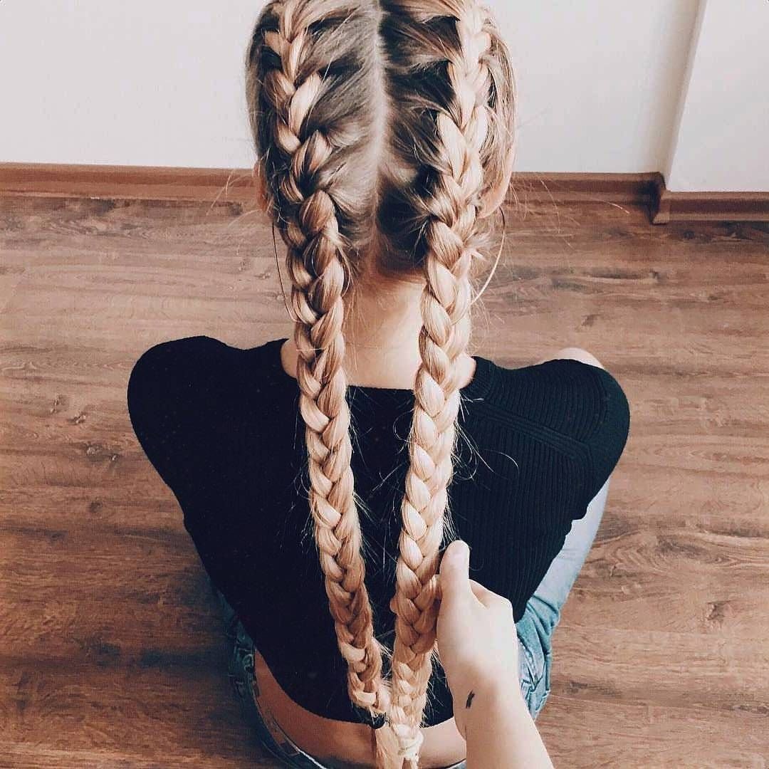 Две косички обычные