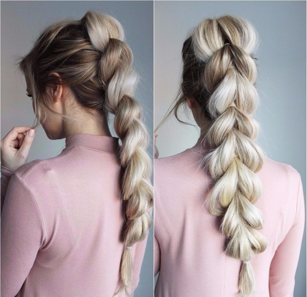 Пышная коса на резинках