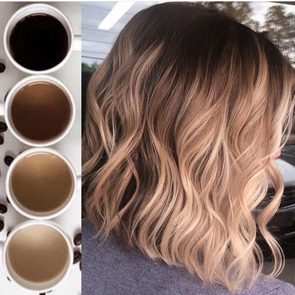 Окрашивание капучино балаяж