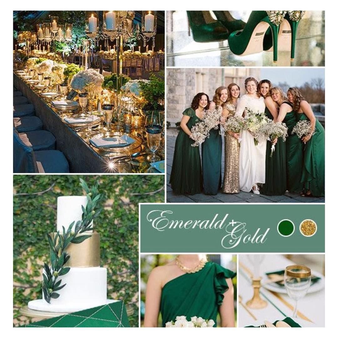 Декор свадьбы в изумрудном цвете