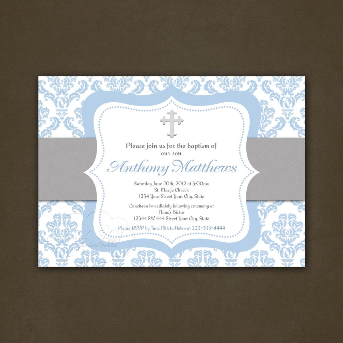 Пригласительные на крестины мальчика