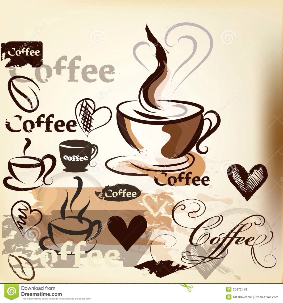 Кофе постеры вектор