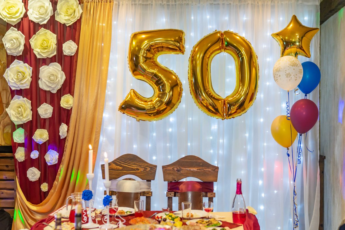 Украшение зала на юбилей