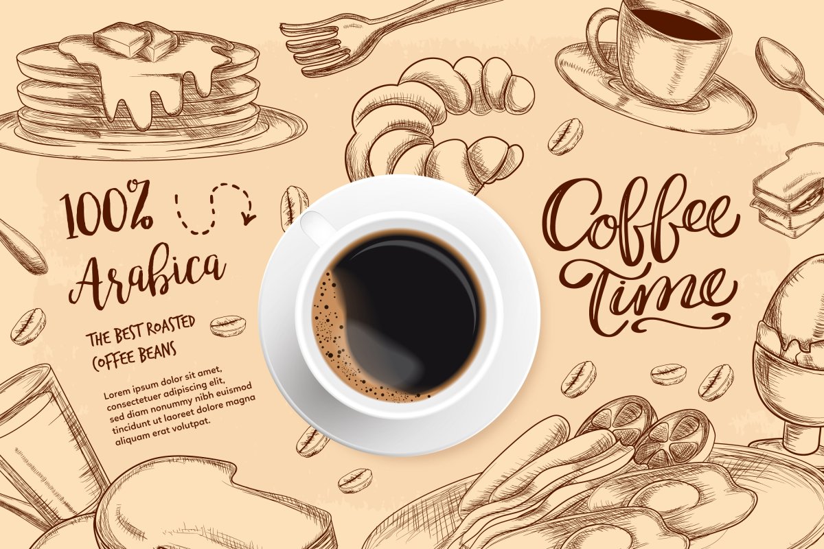 Фон для листовки кофейни