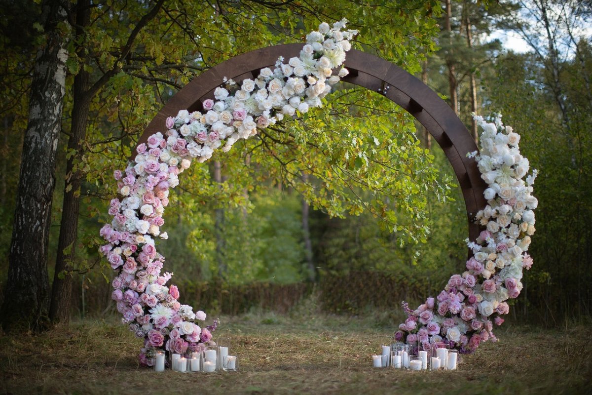 Лавандовая арка круглая