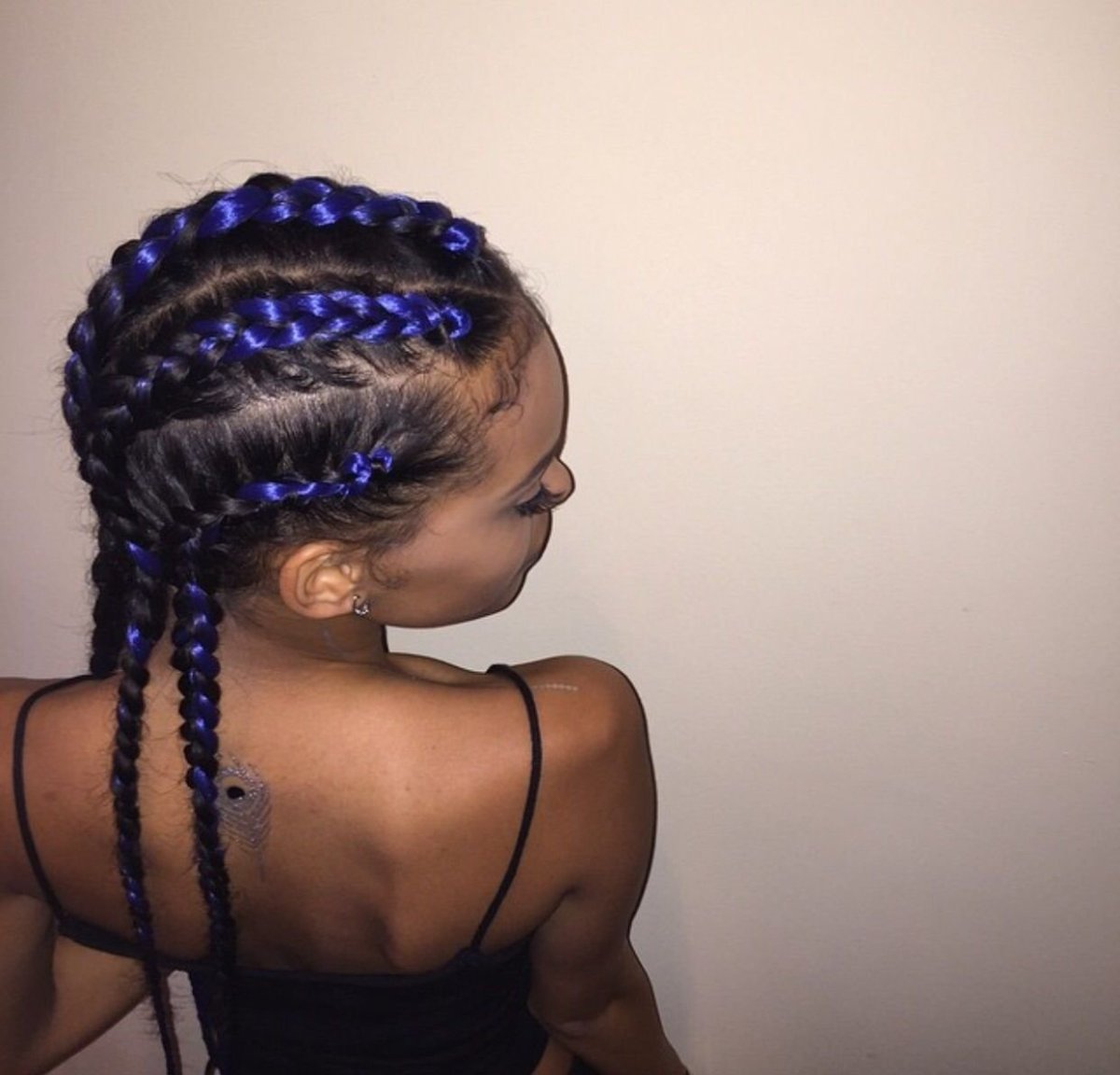 Брейды для детей 2 косы синие