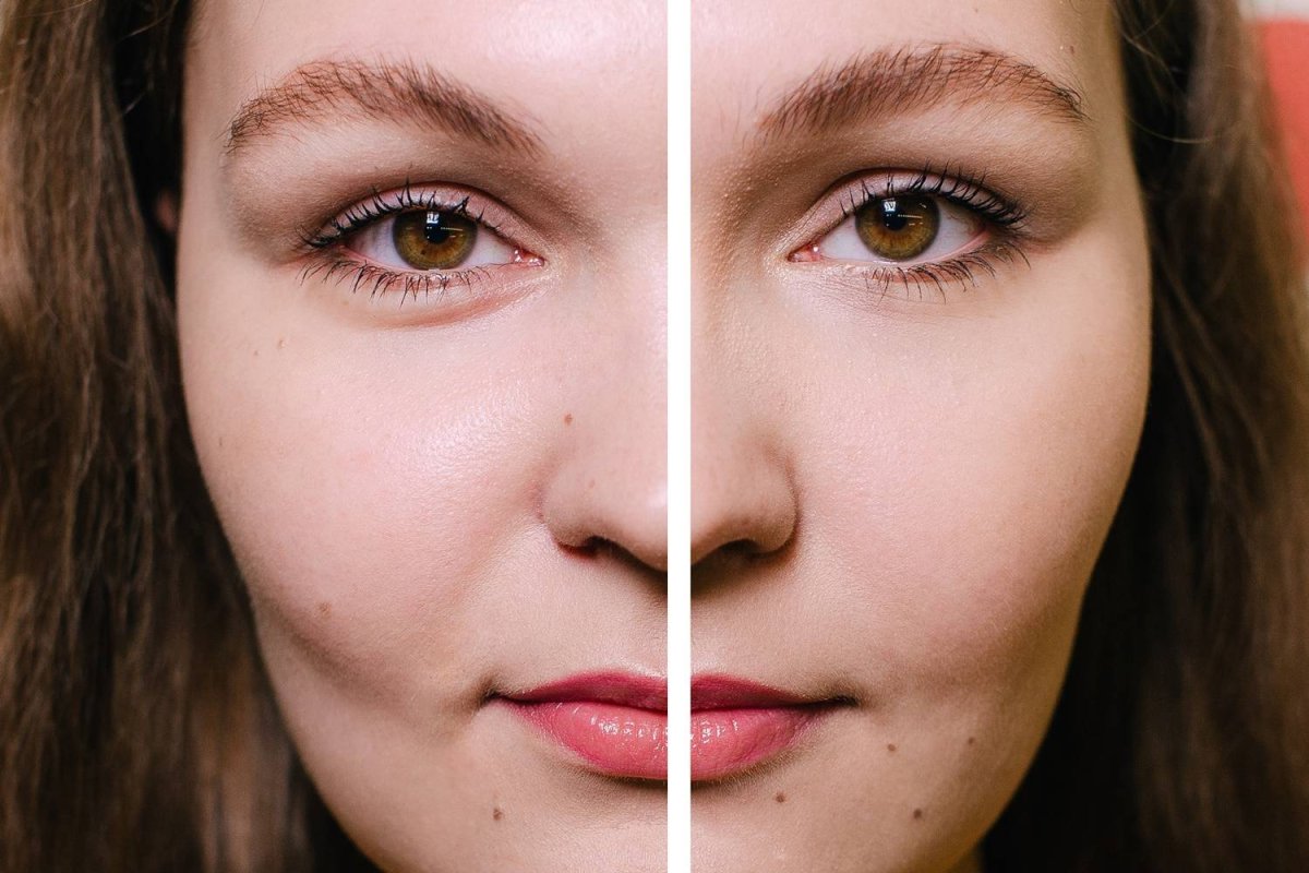 Глаза с тушью и без