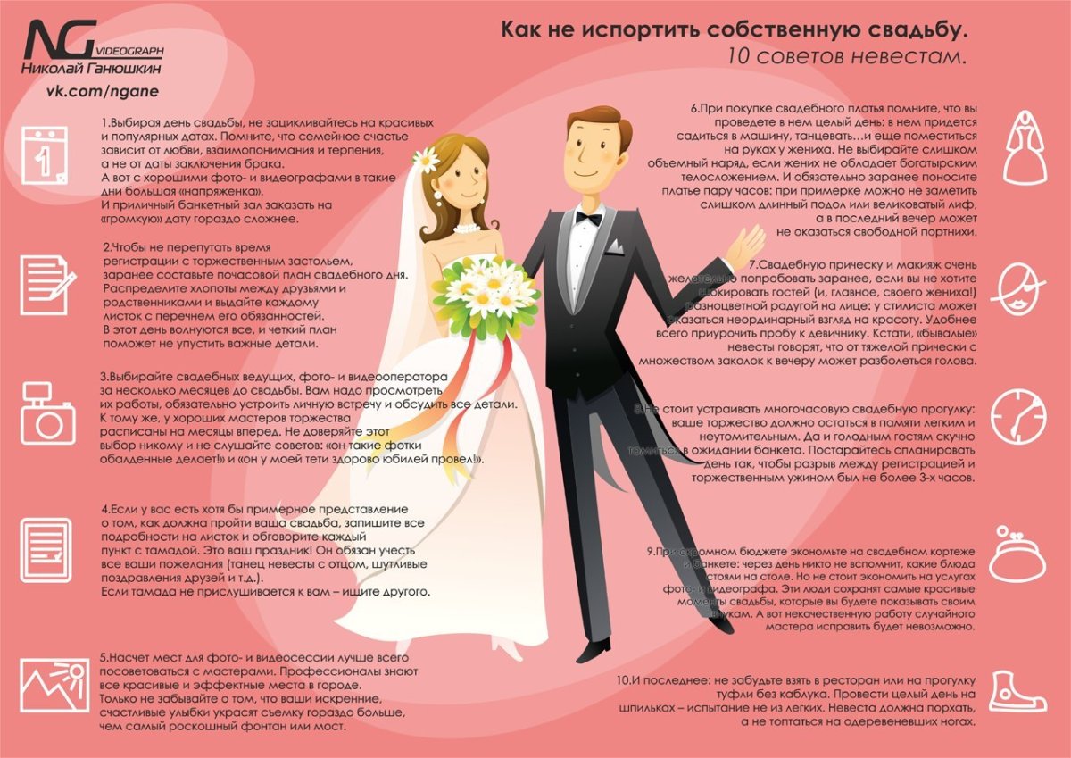 Памятка для жениха и невесты