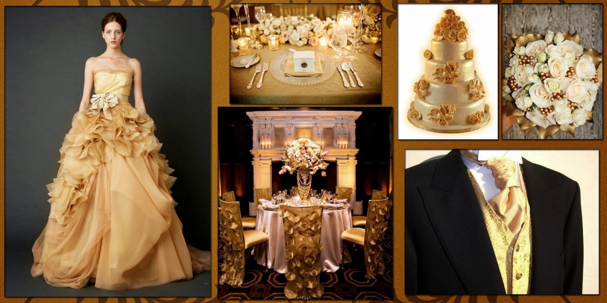 Образ невесты в золотом стиле