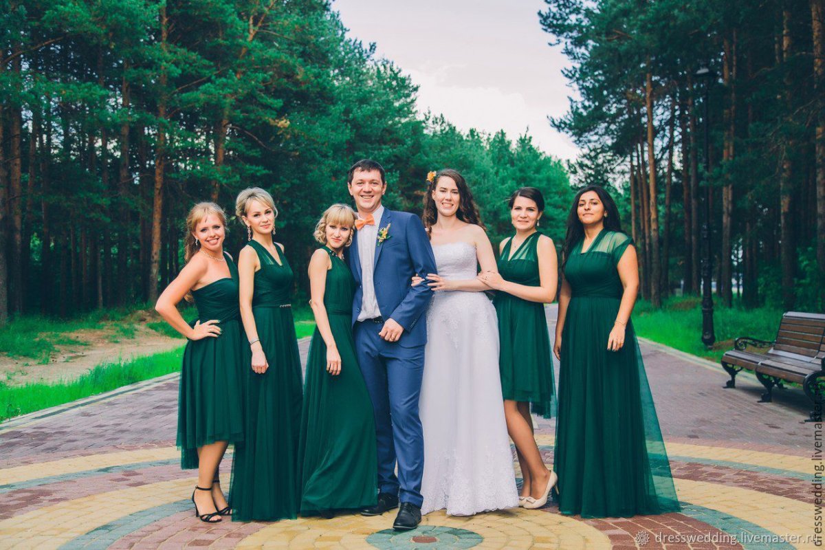 Платье изумрудного цвета на свадьбу