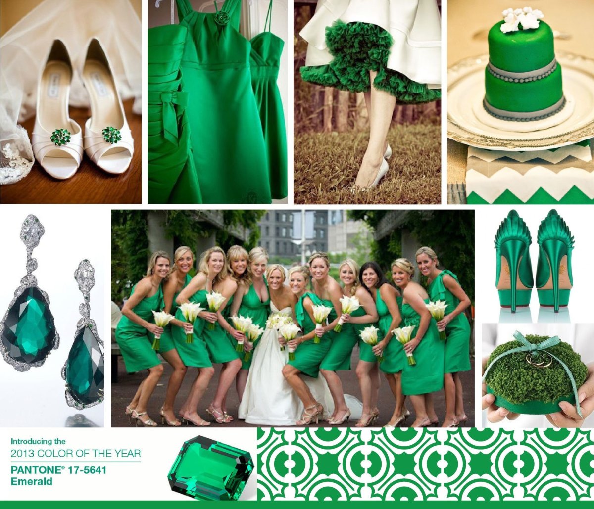 Платье изумрудного цвета на свадьбу
