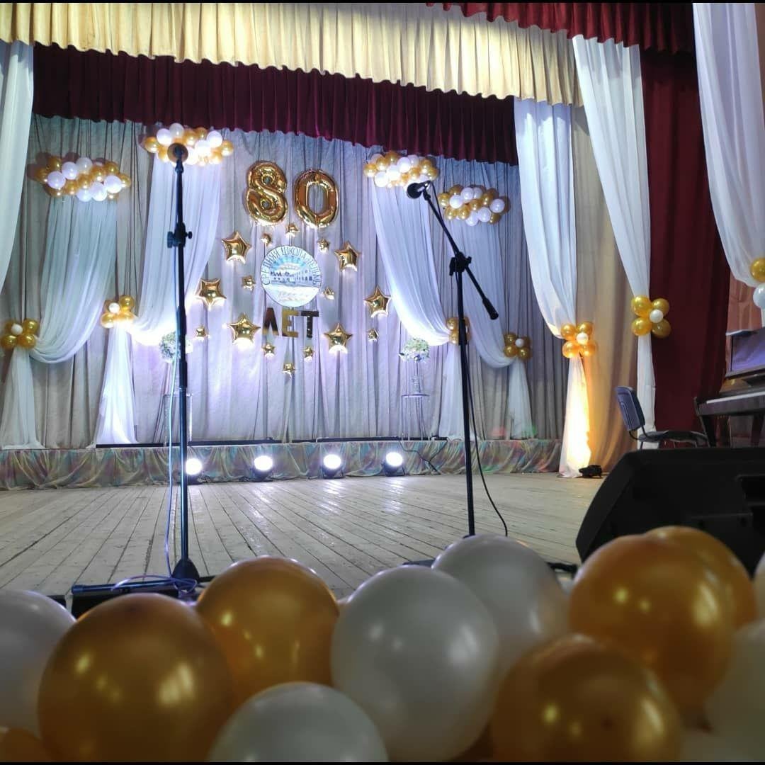 Украшение зала на выпускной вечер