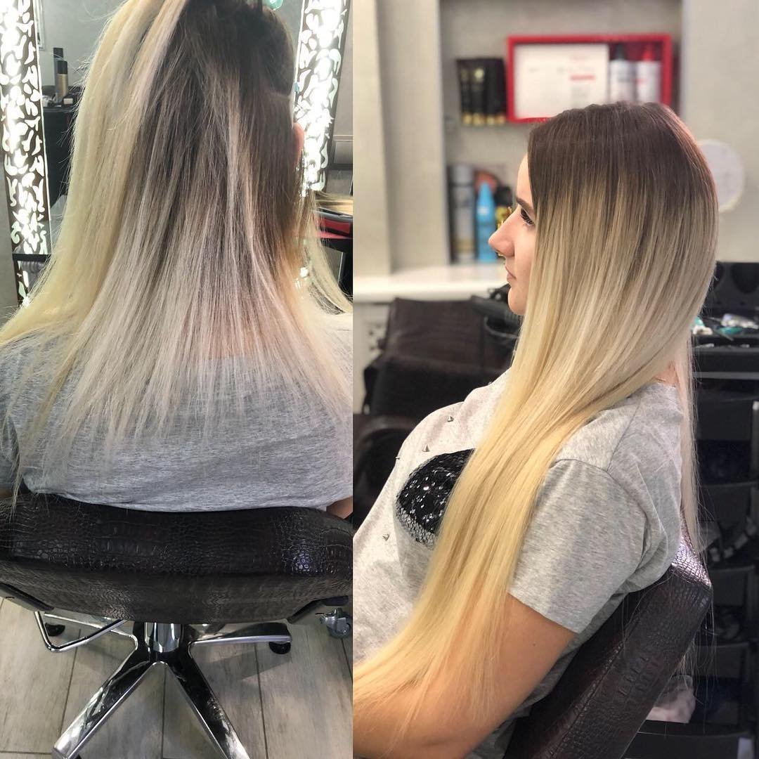 Наращивание волос омбре