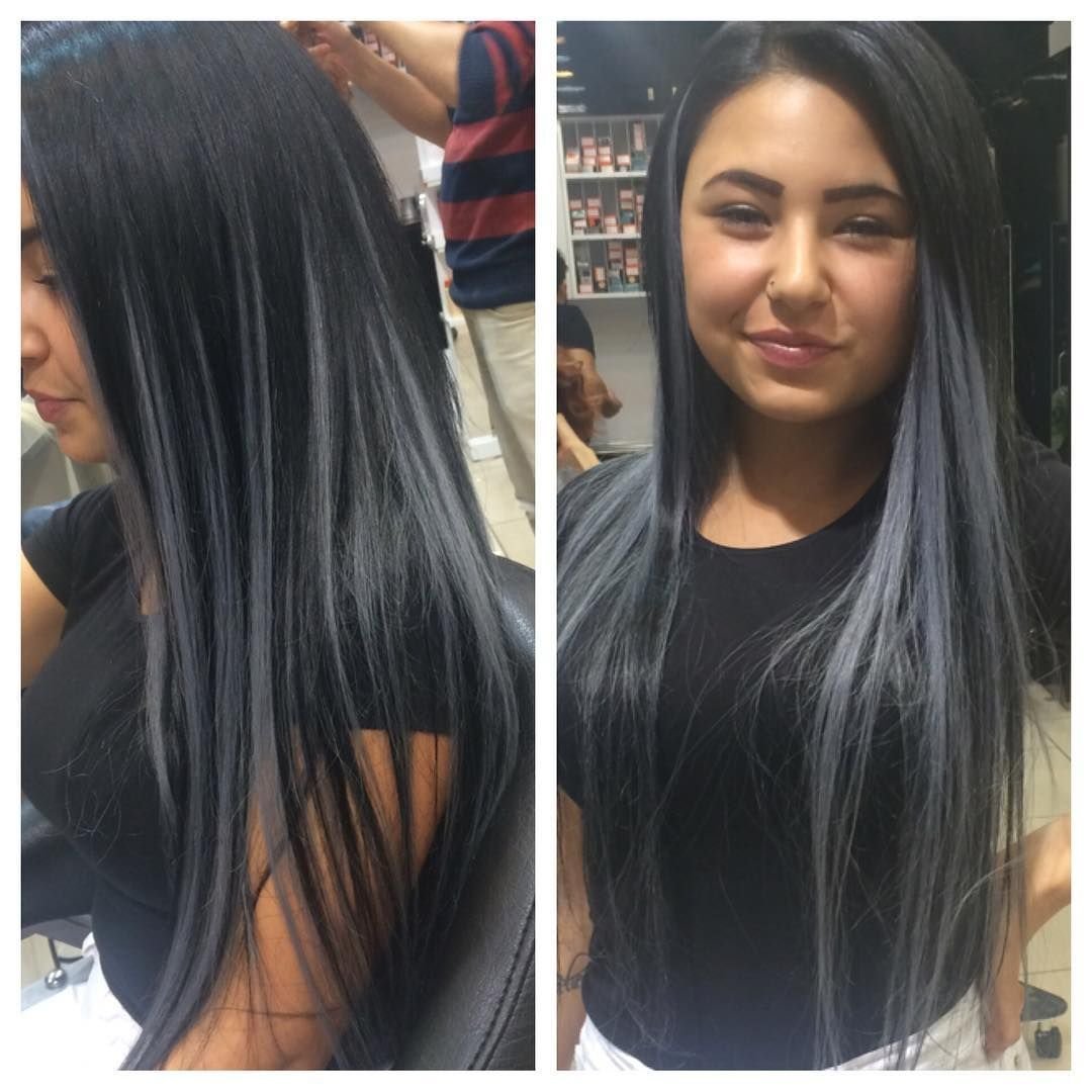 Нарощенные пряди на черные волосы