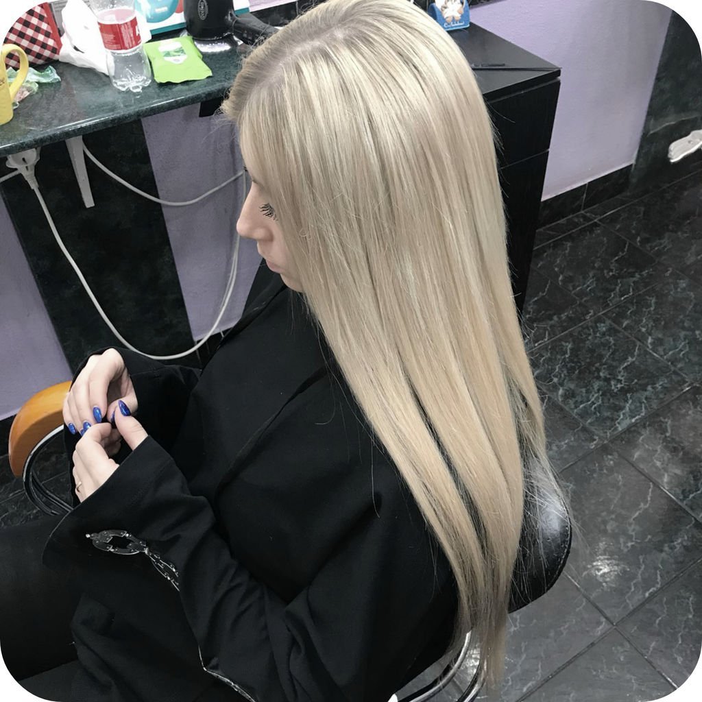 Нарощенные волосы черные со светлыми