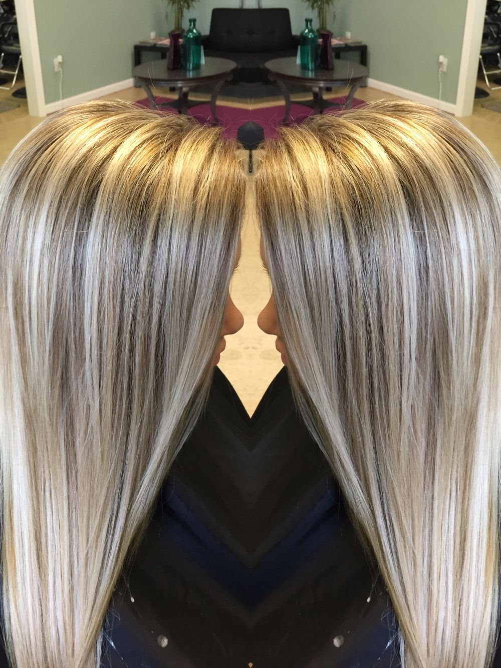 Нарощенные волосы мелированные