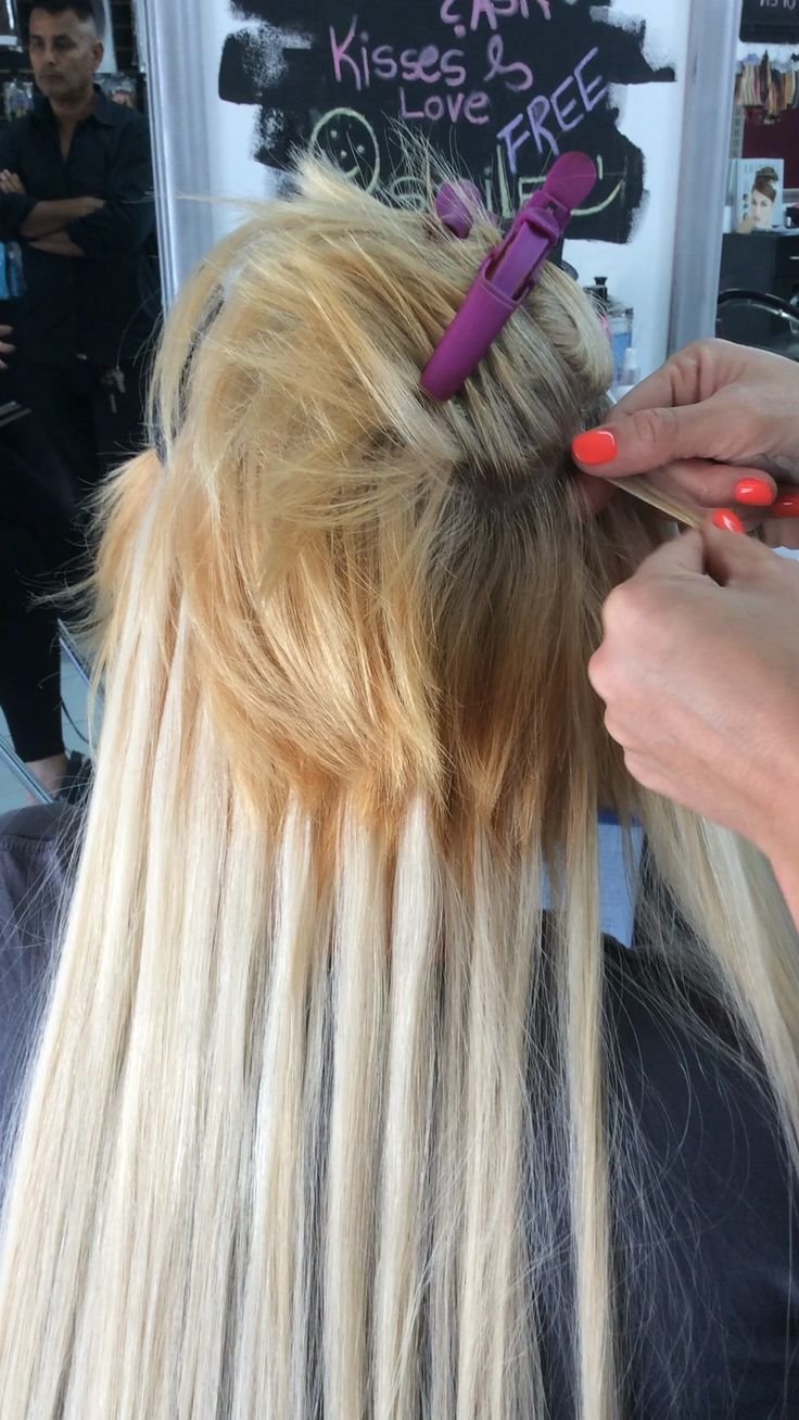 Окрашивание нарощенных волос