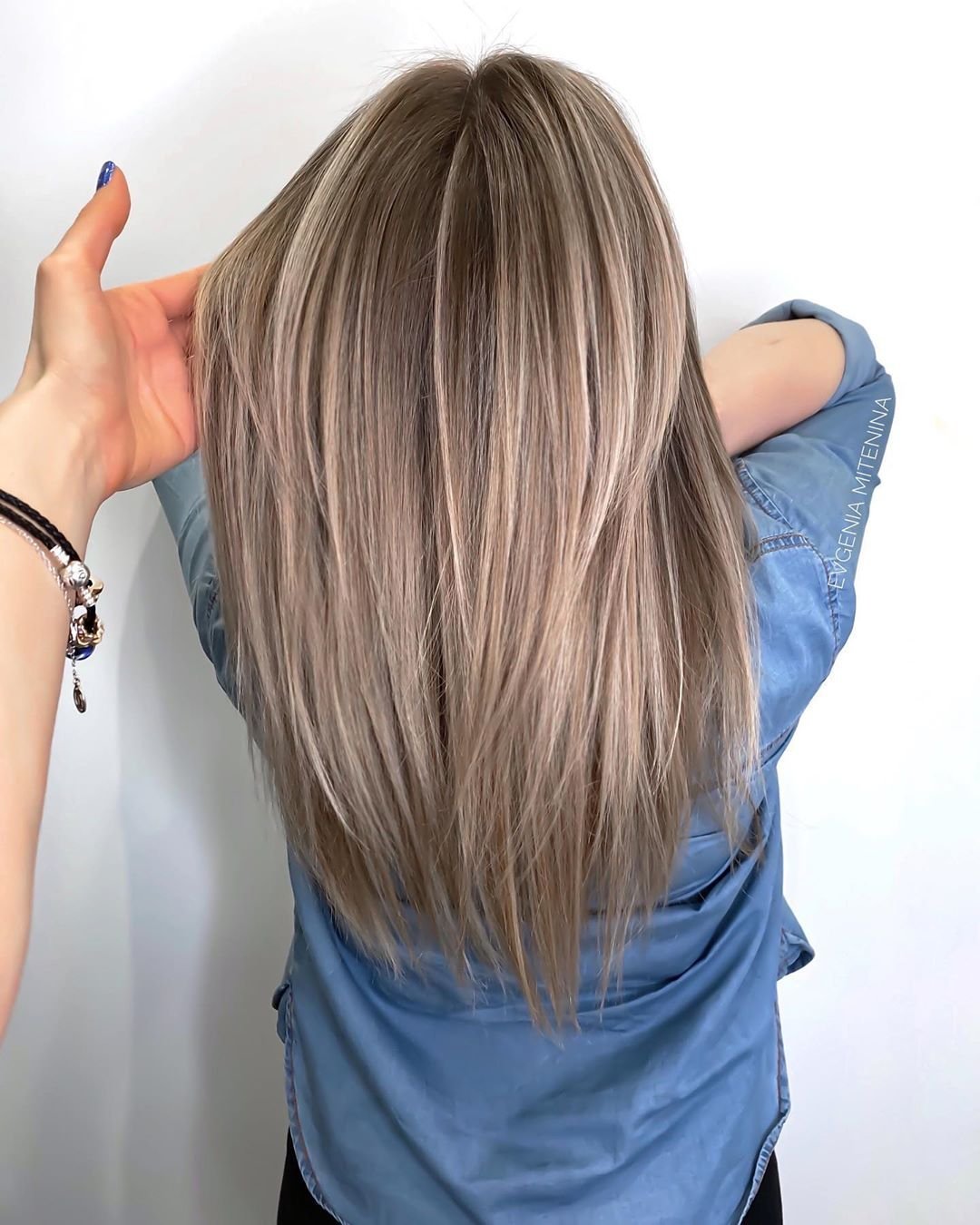 Светлое мелирование на черные волосы