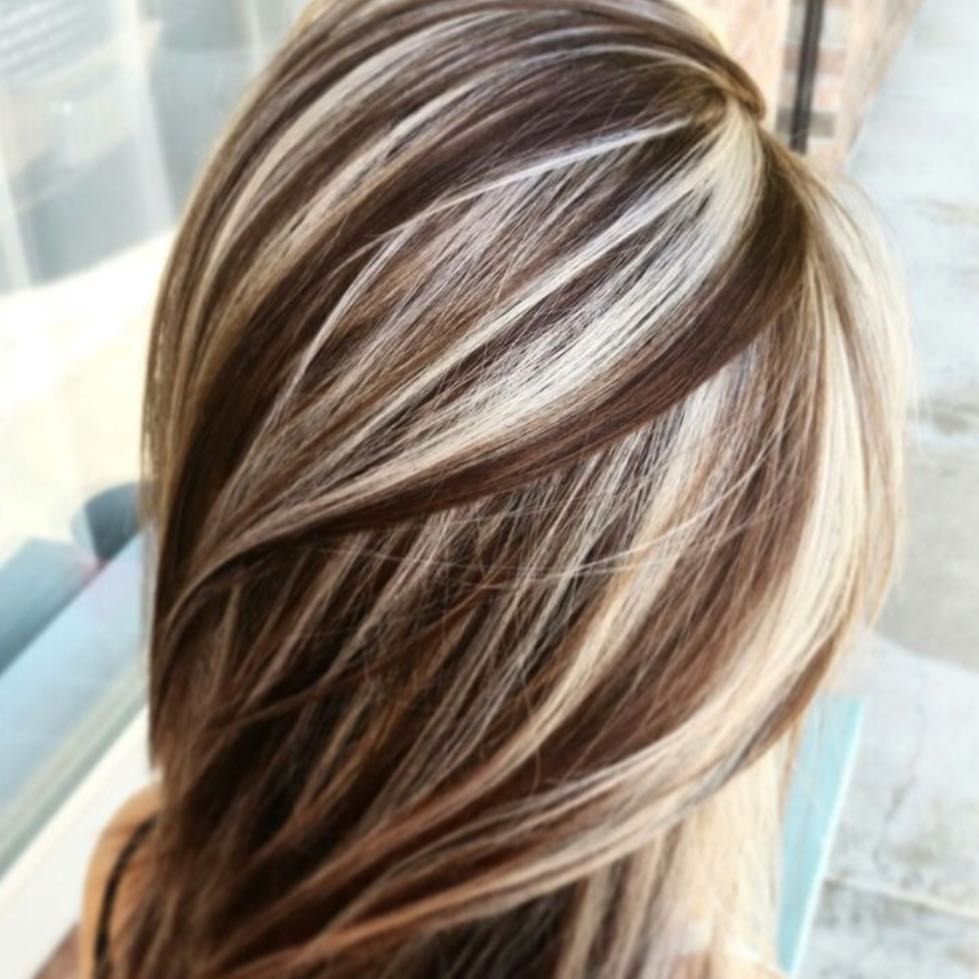 Седое мелирование на темные волосы