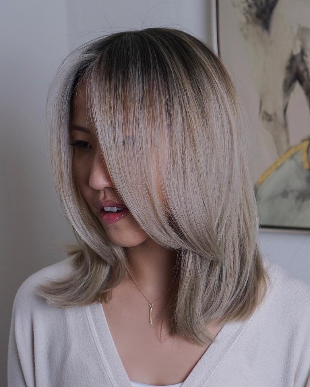 Пепельный балаяж на каре