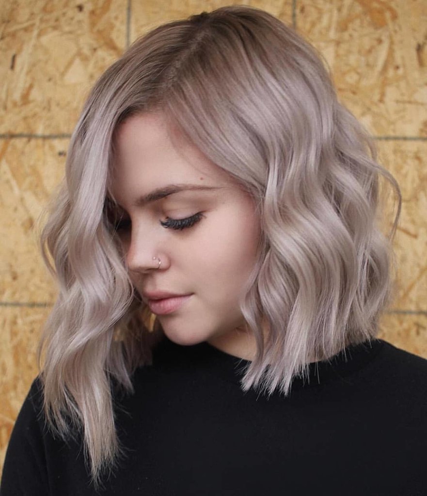 Боб каре балаяж пепельный