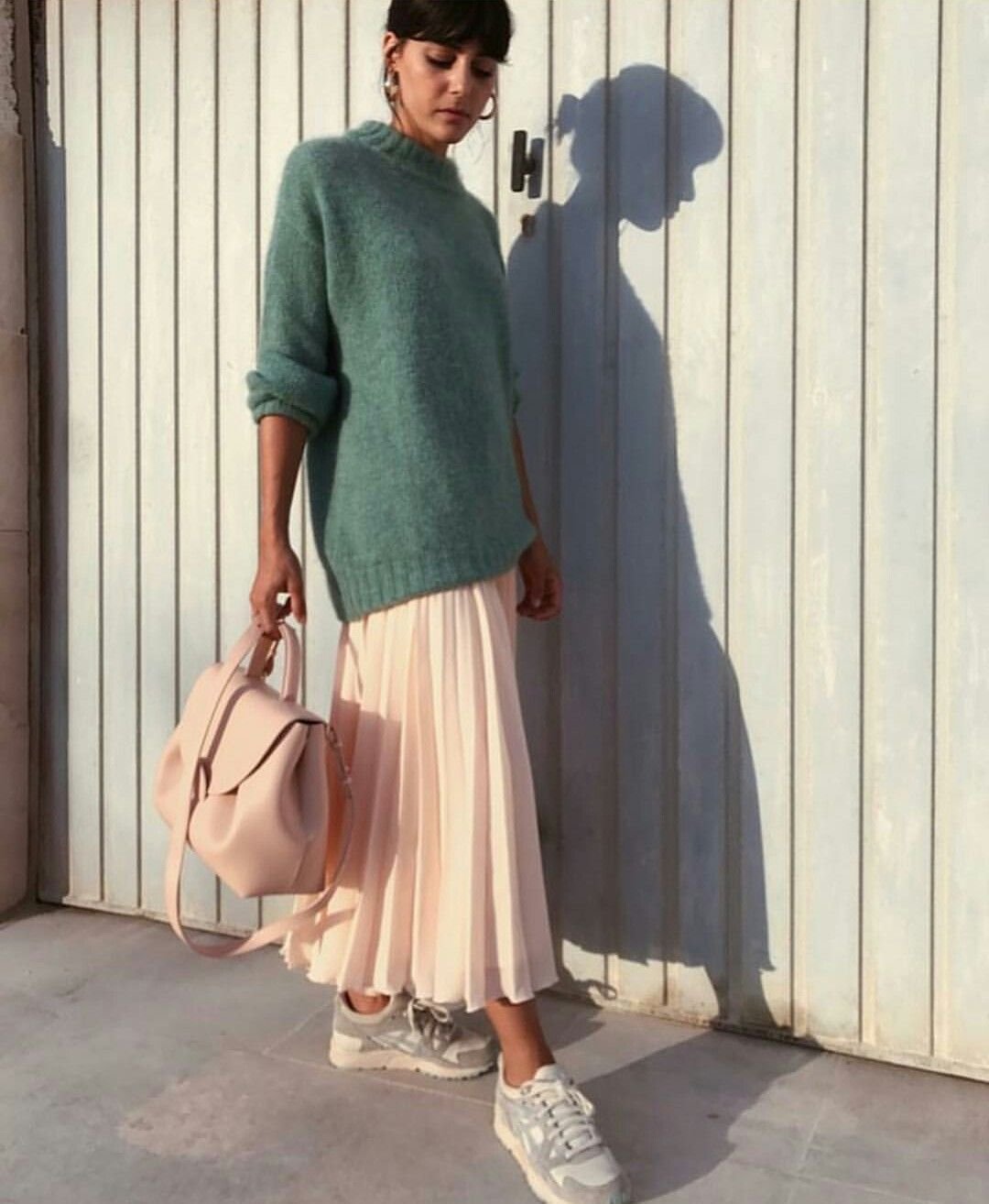 Юбка плиссе со свитером