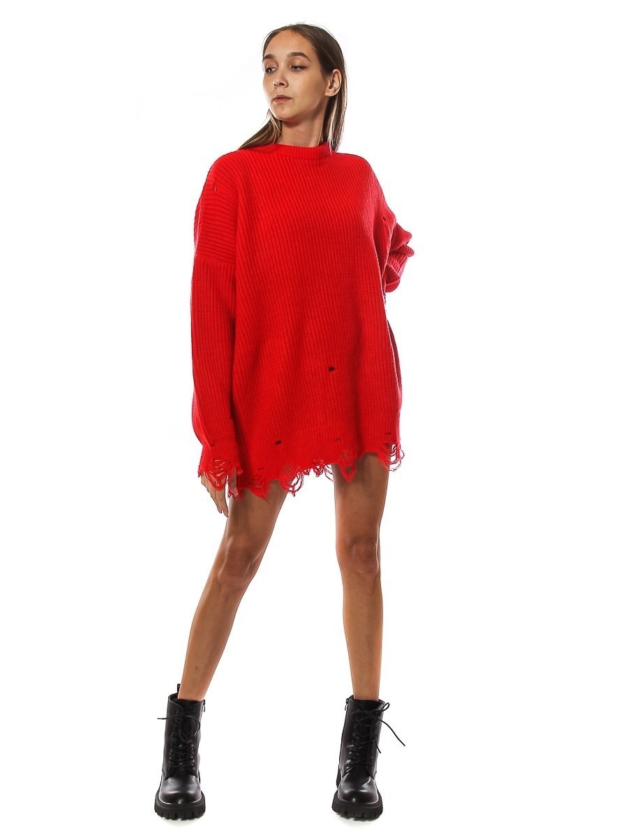 Платье свитер рваное