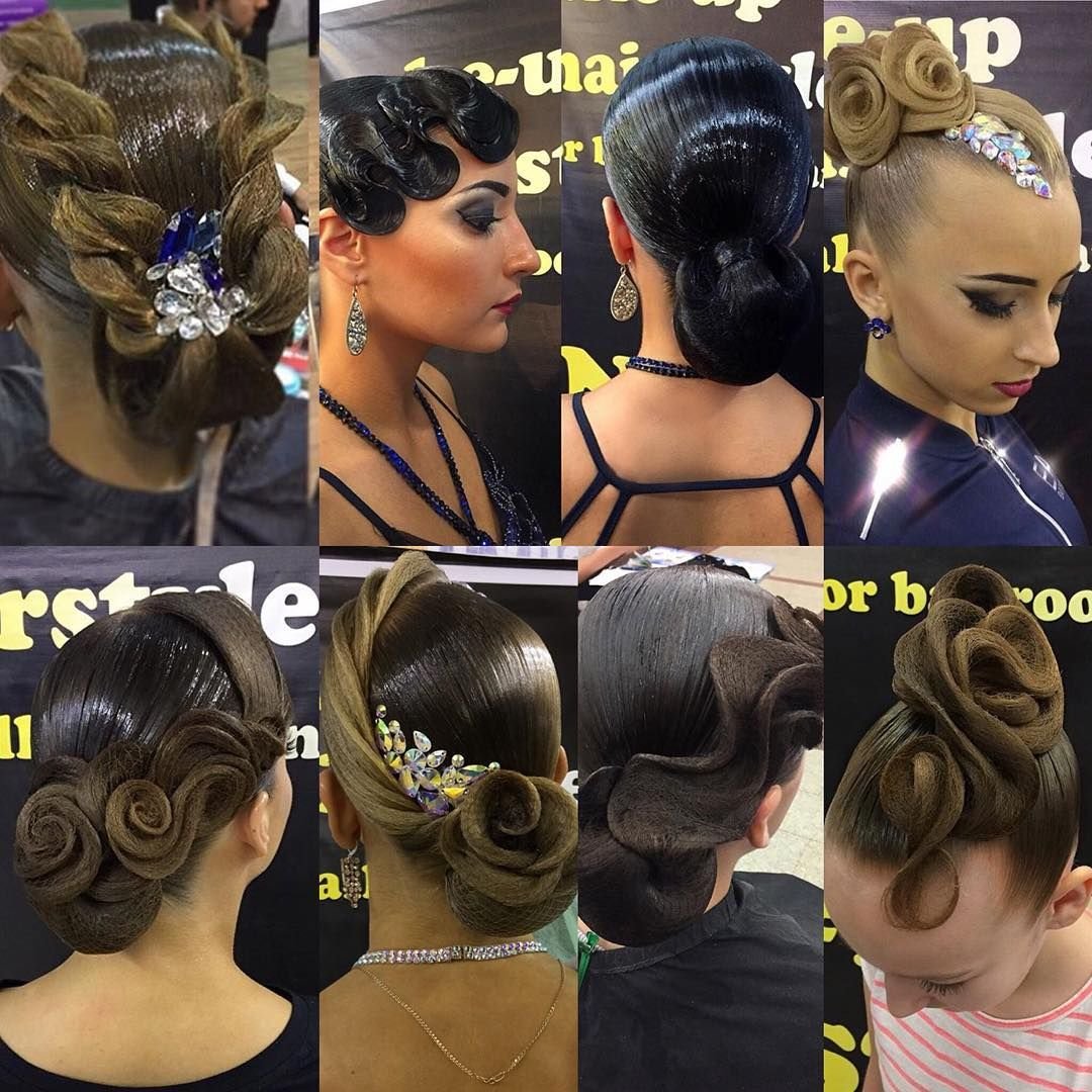 Высокая прическа для бальных танцев