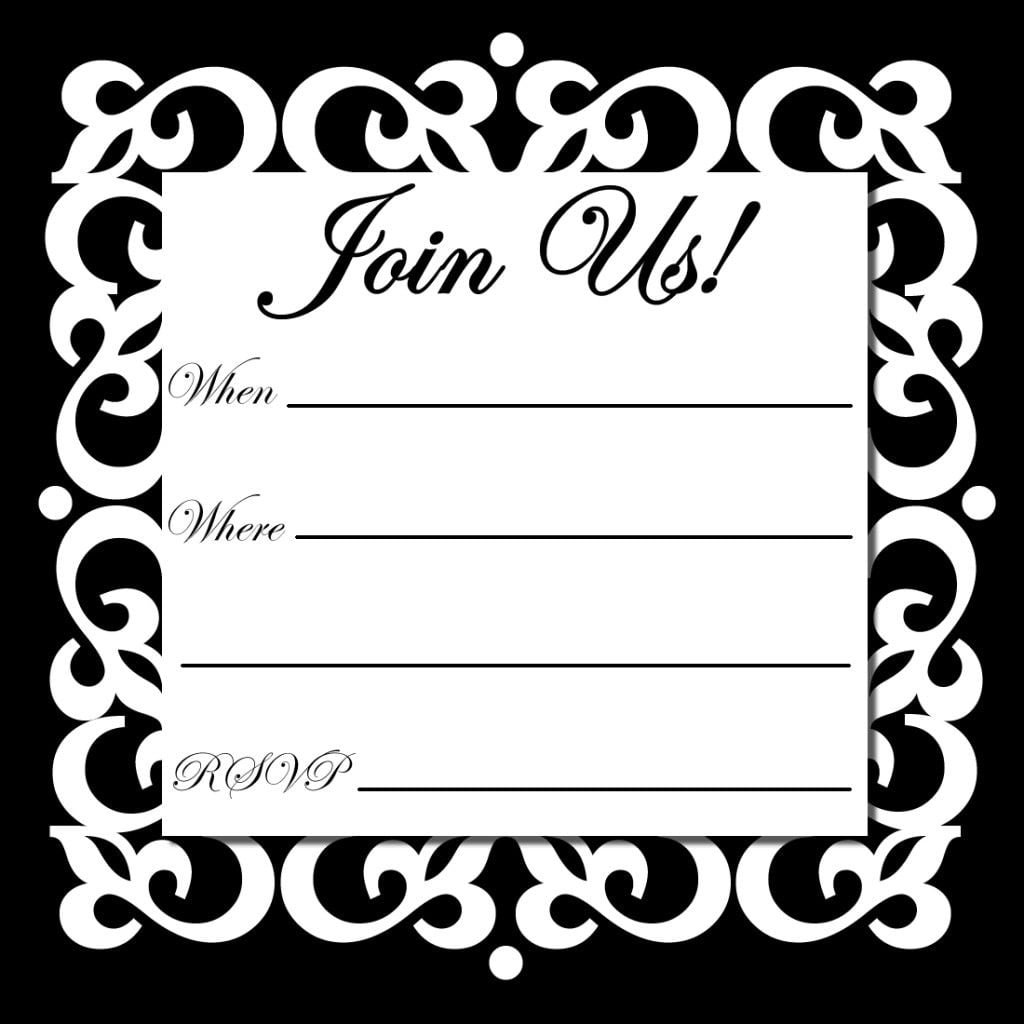 Пригласительные черно белые