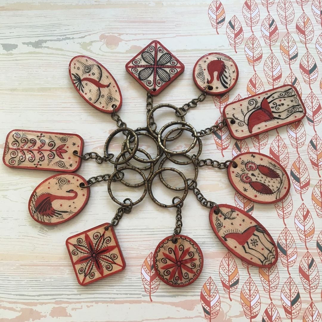 Подвеска из дерева Расписная