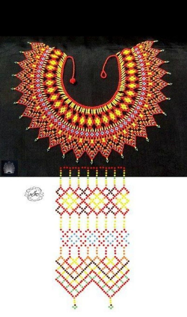 Бисерный воротник схема